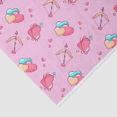 Roze Cupid Pijl Liefde Hart Patroon Valentijnsdag Tissuepapier (Detail)