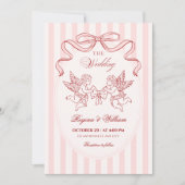 Roze Cupido engel bruiloft Kaart (Voorkant)