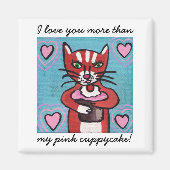 Roze Cuppycake magneet (Voorkant)