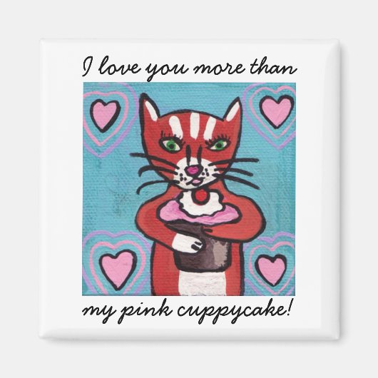 Roze Cuppycake magneet (Voorkant)