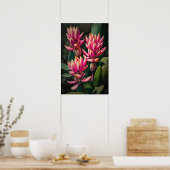 Roze Curcuma Flowers Art Print Poster (Keuken)