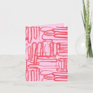 Roze Curve Wavy Squiggle Abstract Modern Kaart