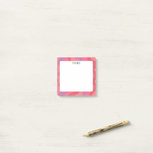 Roze curven aangepast grafisch logo op maat post-it® notes (Op bureau)