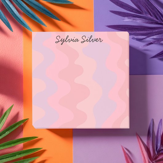 Roze curven aangepast grafisch logo op maat post-it® notes