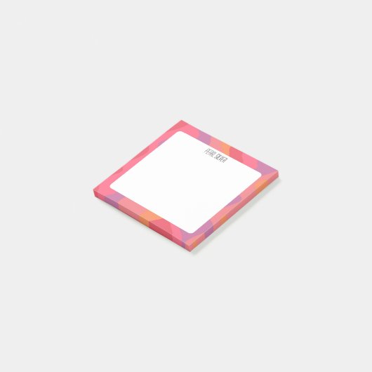 Roze curven aangepast grafisch logo op maat post-it® notes (Schuin)