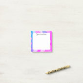 Roze curven aangepast grafisch logo op maat post-it® notes (Op bureau)