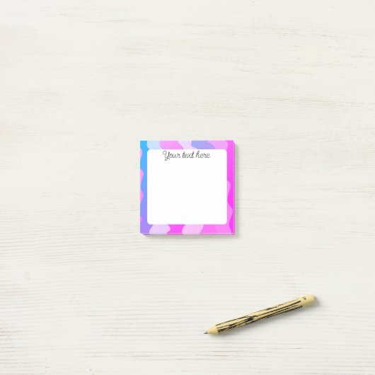 Roze curven aangepast grafisch logo op maat post-it® notes (Op bureau)