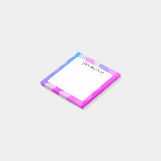 Roze curven aangepast grafisch logo op maat post-it® notes (Schuin)