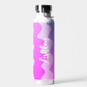 Roze Curven AANGEPASTE Chique Naam Gepersonaliseer Waterfles (Links)