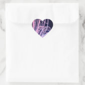 Roze curven hart sticker (Tas)