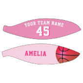 Roze Custom Basketbal met Teamnaam Nummer (Panelen)