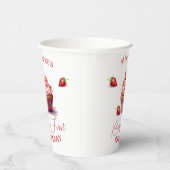 Roze Custom Berry Eerste Verjaardag Party Papieren Bekers (Rechts)