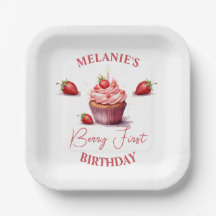 Roze Custom Berry Eerste Verjaardag Party