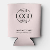 Roze Custom Business Logo Dubbelzijdige Promotie Blikjeskoeler (Voorkant)