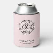 Roze Custom Business Logo Dubbelzijdige Promotie Blikjeskoeler (Blikje Achterkant)