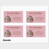 Roze Custom Cake Bakery Box Stickers (Vel)