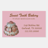 Roze Custom Cake Bakery Box Stickers (Voorkant)