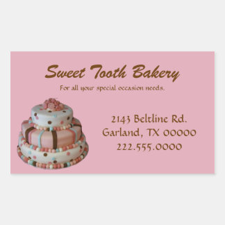 Roze Custom Cake Bakery Box Stickers