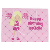  Roze Custom Cheerleader Meisjes Pink Verjaardag Groot Cadeauzakje (Achterkant)