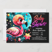 Roze Custom Flamingo Elegant Baby shower Kaart (Voorkant)