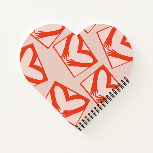 Roze Custom Girly Monogram Drip Heart Shaped Love Notitieboek (Achterkant)