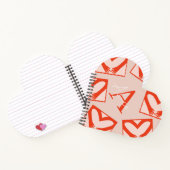 Roze Custom Girly Monogram Drip Heart Shaped Love Notitieboek (Binnen)