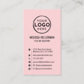 Roze Custom Logo Minimal Modern Vertical Visitekaartje (Voorkant)