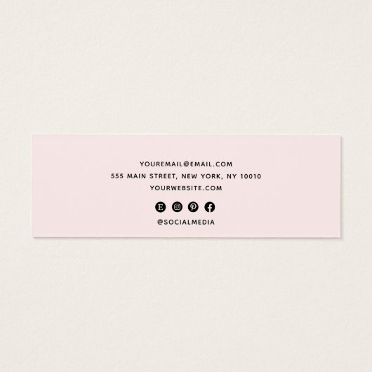 Roze Custom Logo Stud Oorbel Display Houder Mini Visitekaartjes (Achterkant)