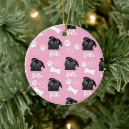 Roze Custom Love Paw Print Hondenliefhebber Pet Fo Keramisch Ornament