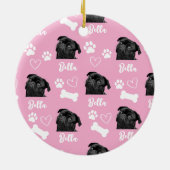Roze Custom Love Paw Print Hondenliefhebber Pet Fo Keramisch Ornament (Achterkant)