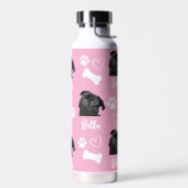 Roze Custom Love Paw Print Hondenliefhebber Pet Fo Waterfles (Links)