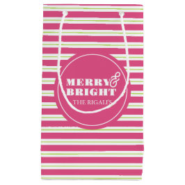 Roze Custom Merry & Bright Christmas Klein Cadeauzakje