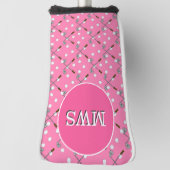 Roze Custom Monogram Golf Head Hoesje Golfheadcover (Draai 90)