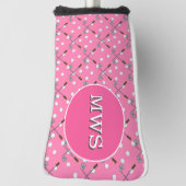 Roze Custom Monogram Golf Putter Head Hoesje Golfheadcover (Draai 90)