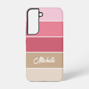roze Custom Summer Color Block Stripes Samsung Galaxy Hoesje