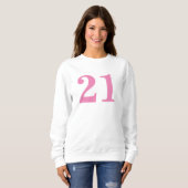 Roze Customize Nummer Basic T-shirt met lange mouw (Voorkant volledig)