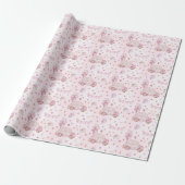 Roze Cute Auto Valentijnsdag Cadeaupapier (Uitgerold)