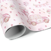 Roze Cute Auto Valentijnsdag Cadeaupapier (Rol Hoek)