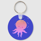 Roze Cute Baby Octopus Cartoon Sleutelhanger (Achterkant)