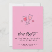 Roze Cute Bachelorette-feestuitnodigingen Kaart (Achterkant)