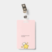 Roze Cute Badge (Achterkant met clip)