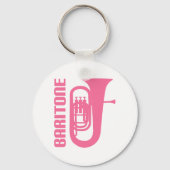 Roze Cute Baritone-ontwerp Sleutelhanger (Voorkant)