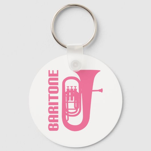 Roze Cute Baritone-ontwerp Sleutelhanger (Voorkant)