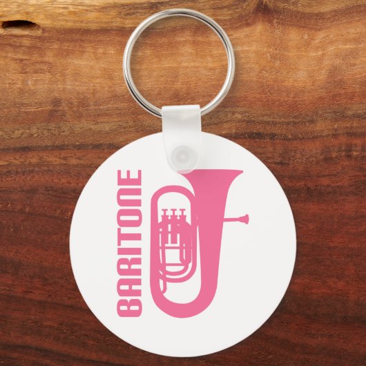 Roze Cute Baritone-ontwerp Sleutelhanger (Voorkant)