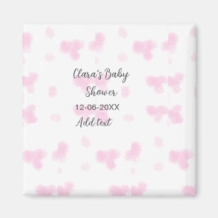 Roze cute bloem baby shower waterverf modern dat magneet