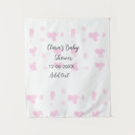 Roze cute bloem baby shower waterverf modern datum wandkleed