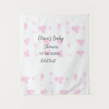 Roze cute bloem baby shower waterverf moderne datu