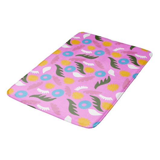 roze cute bloemrijke moderne vet badmat (Gekanteld)