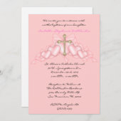 Roze CUTE Communauté/Baptisme Invite Kaart (Voorkant / Achterkant)