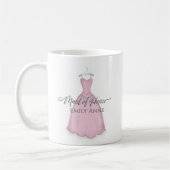 Roze Cute Eenvoudige Bruidsmeisje Van Eer Betreft  Koffiemok (Links)